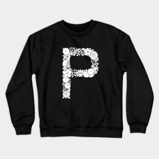 Floral Letter P Crewneck Sweatshirt